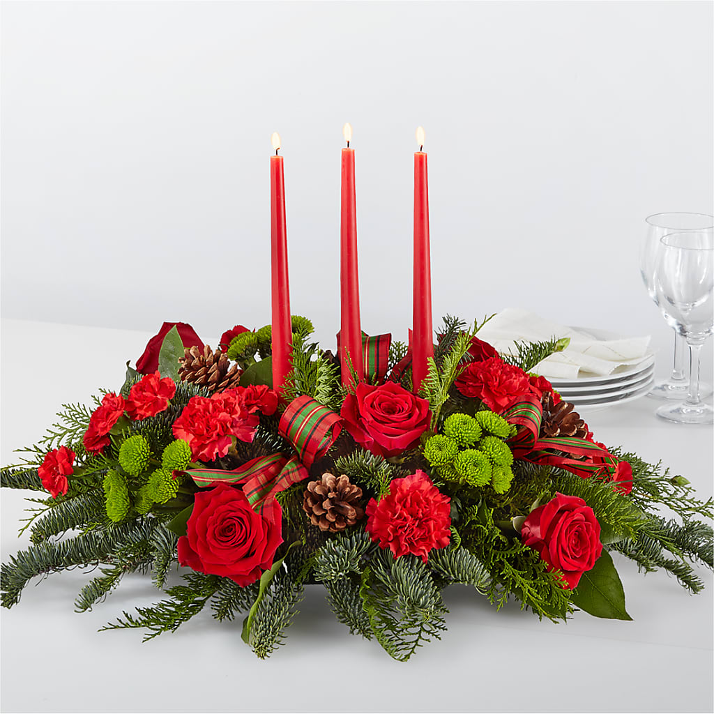 By the Candlelight Centerpiece – MARGARITA'S FLOWERS LLC, Pembroke Pines FL