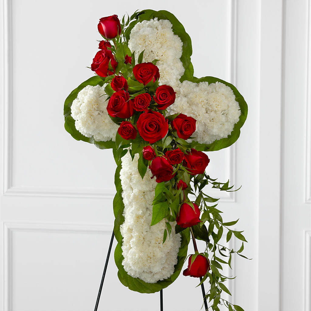 Floral Cross Easel – MARGARITA'S FLOWERS LLC, Pembroke Pines FL