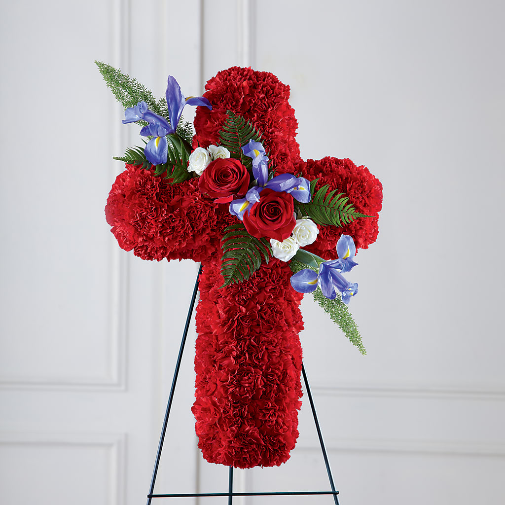 Faithful Hero Floral Cross – MARGARITA'S FLOWERS LLC, Pembroke Pines FL