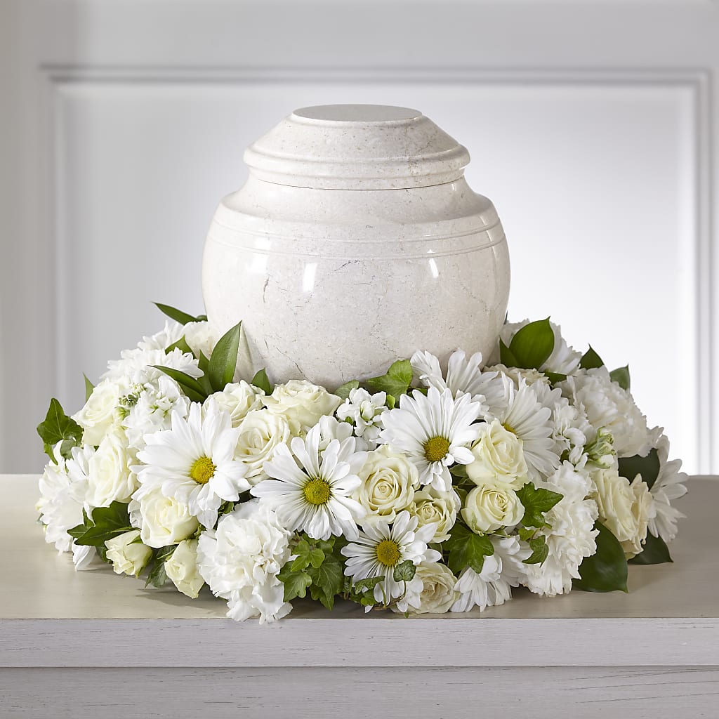 Ivory Gardens Cremation Adornment – MARGARITA'S FLOWERS LLC, Pembroke Pines FL