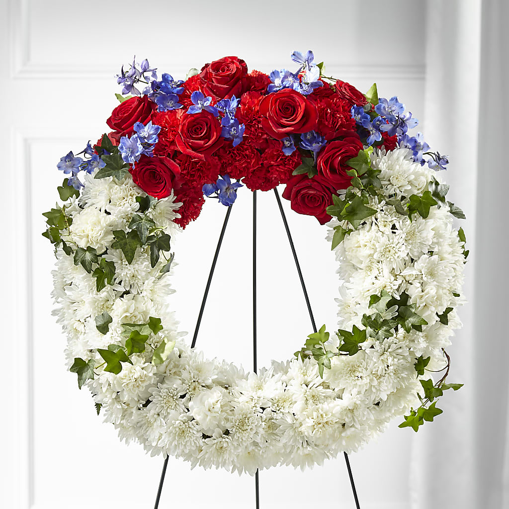 Patriotic Passion Wreath – MARGARITA'S FLOWERS LLC, Pembroke Pines FL