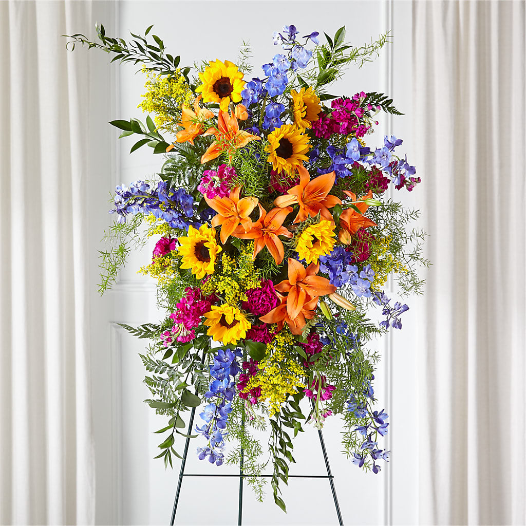 Sunlit Memories Standing Spray (Standard) – MARGARITA'S FLOWERS LLC, Pembroke Pines FL