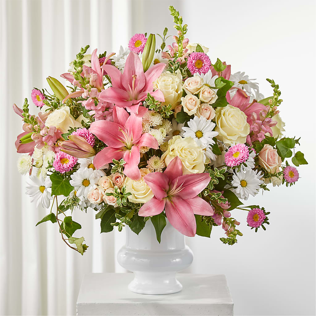 Empathetic Blooms Urn Arrangement – MARGARITA'S FLOWERS LLC, Pembroke Pines FL