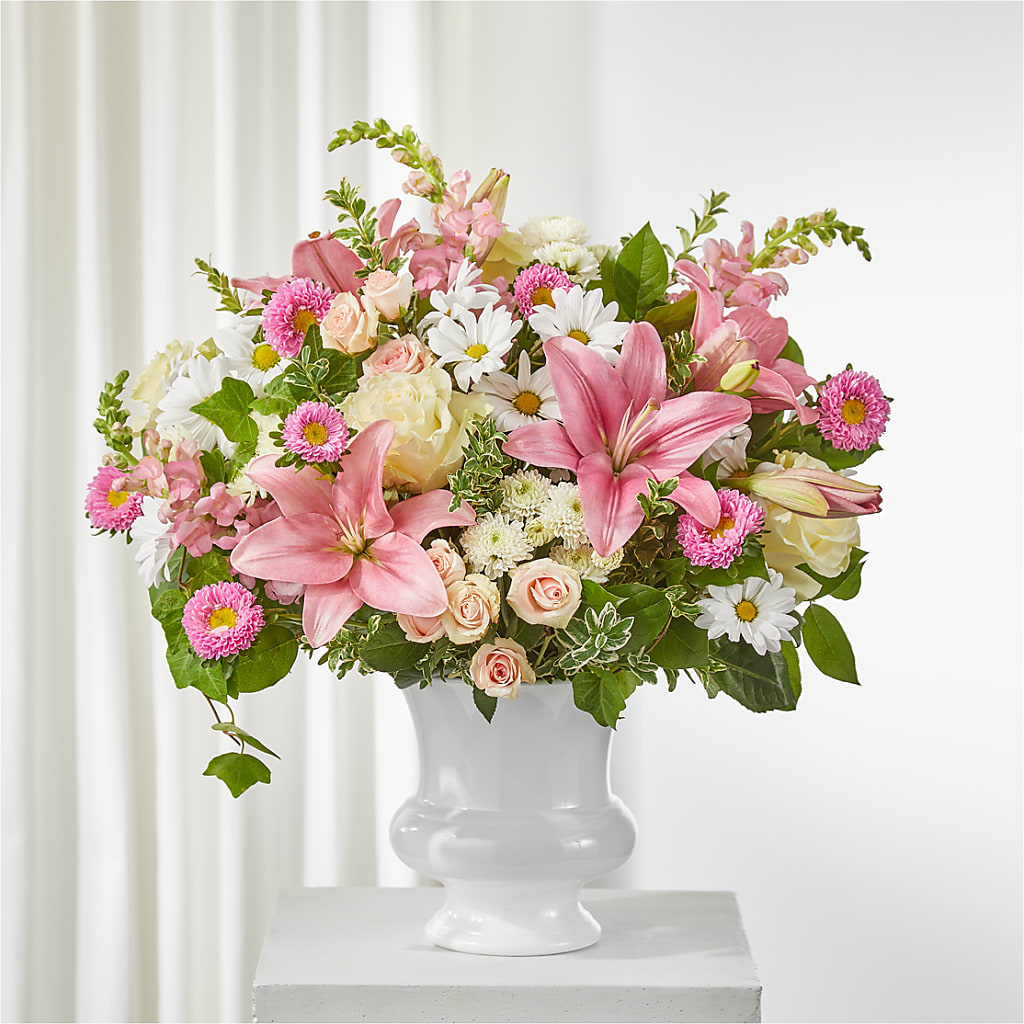 Empathetic Blooms Urn Arrangement – MARGARITA'S FLOWERS LLC, Pembroke Pines FL