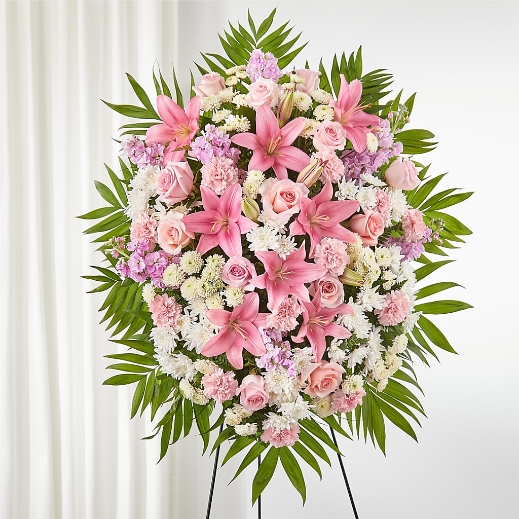 Offering Solace Standing Spray – MARGARITA'S FLOWERS LLC, Pembroke Pines FL