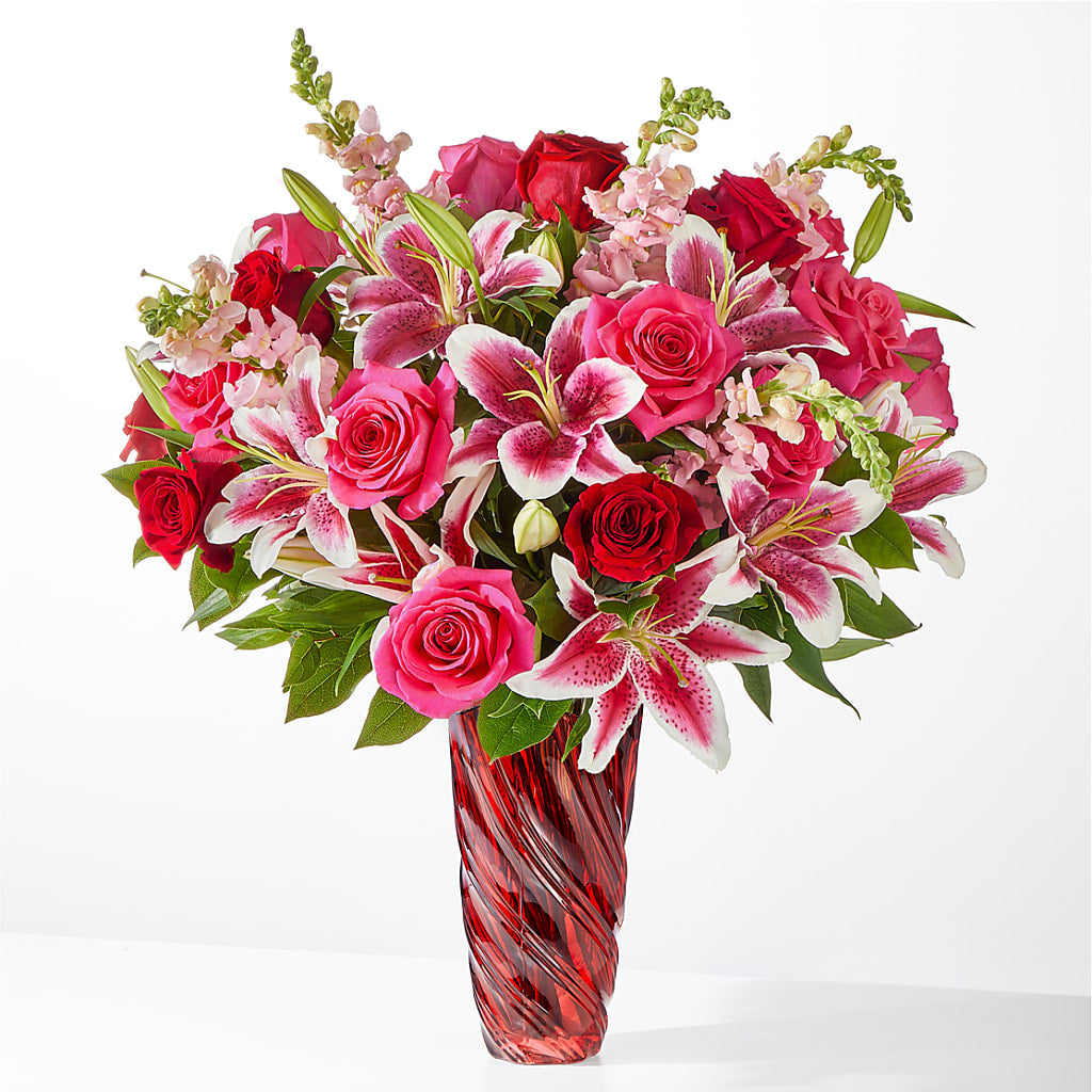Always You Bouquet with Luxe Swirl Vase – MARGARITA'S FLOWERS LLC, Pembroke Pines FL