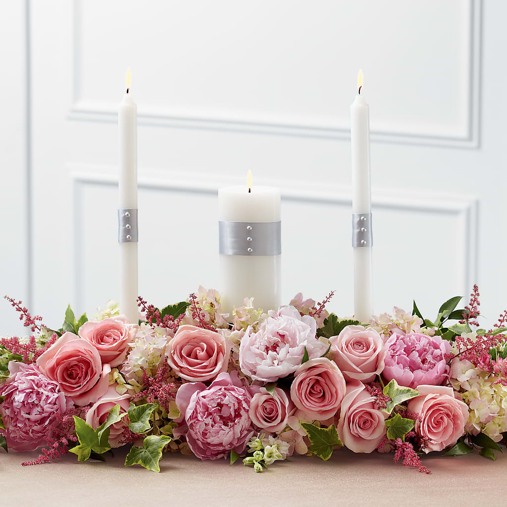 Worldwide Romance Unity Candle Arrangement – MARGARITA'S FLOWERS LLC, Pembroke Pines FL