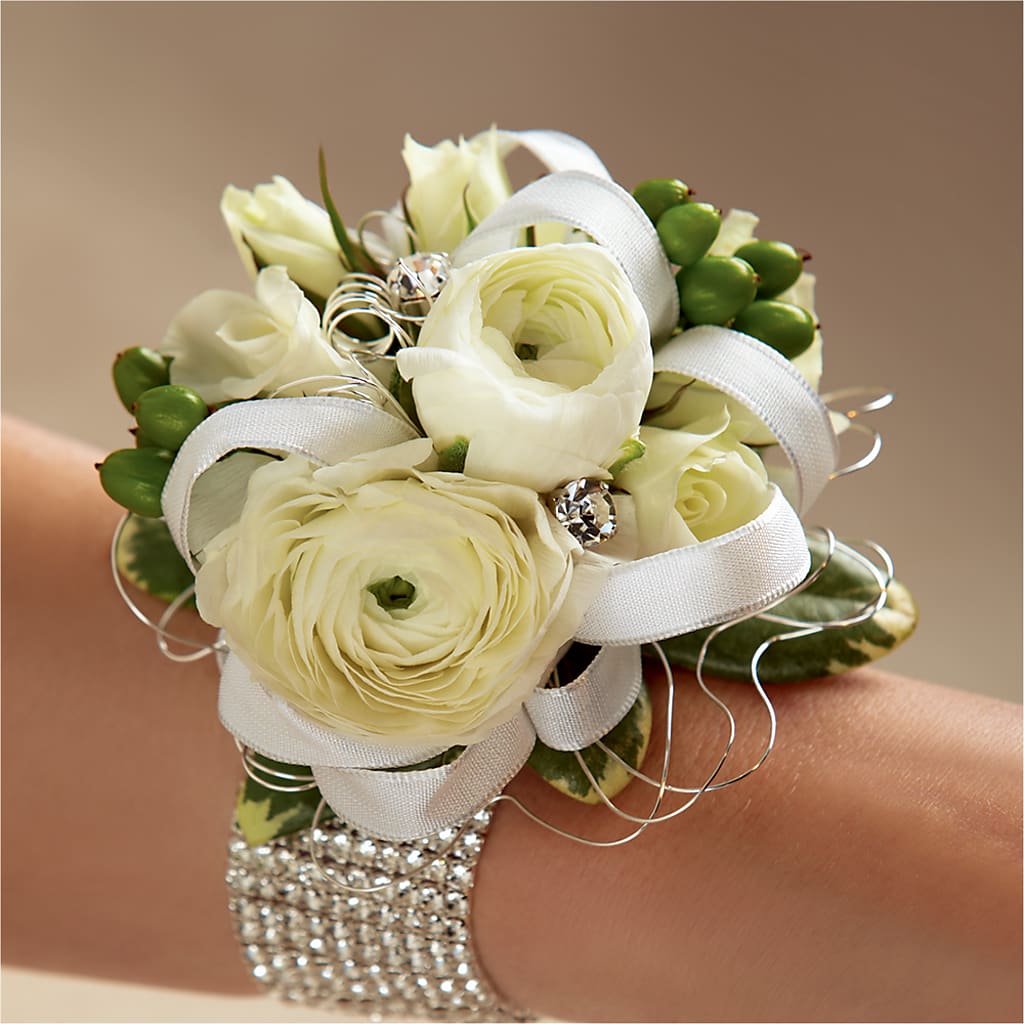 White Wedding Corsage – MARGARITA'S FLOWERS LLC, Pembroke Pines FL