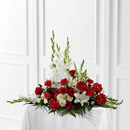 Crimson & White Arrangement – MARGARITA'S FLOWERS LLC, Pembroke Pines FL