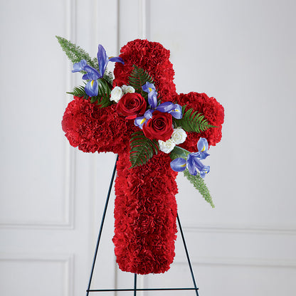 Faithful Hero Floral Cross – MARGARITA'S FLOWERS LLC, Pembroke Pines FL