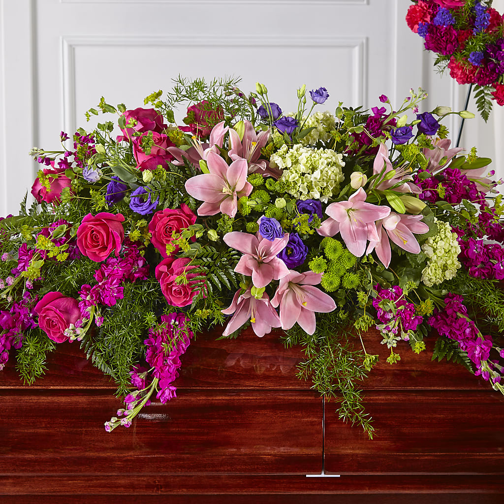 Radiant Tribute Casket Spray – MARGARITA'S FLOWERS LLC, Pembroke Pines FL