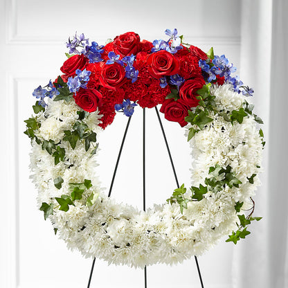 Patriotic Passion Wreath – MARGARITA'S FLOWERS LLC, Pembroke Pines FL