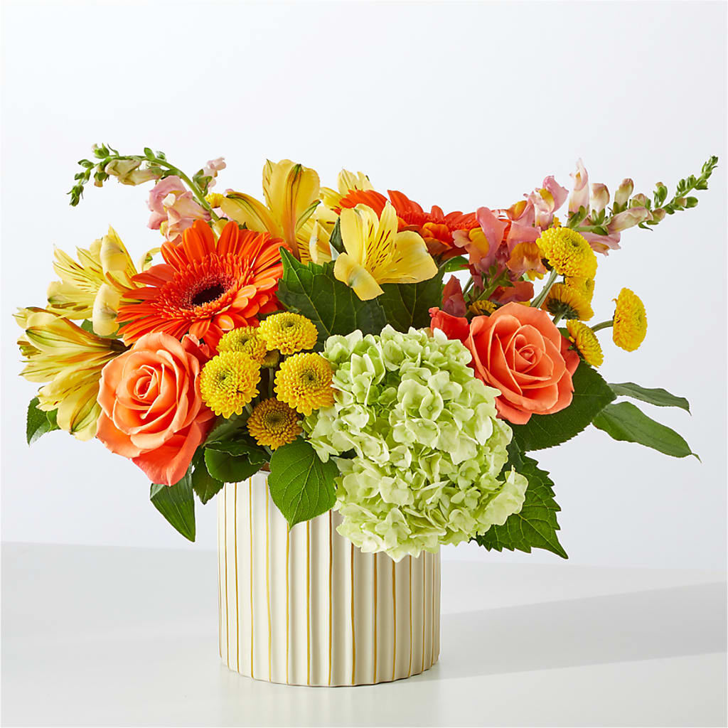 Autumn Sunshine Bouquet with Ivory Vase – MARGARITA'S FLOWERS LLC, Pembroke Pines FL