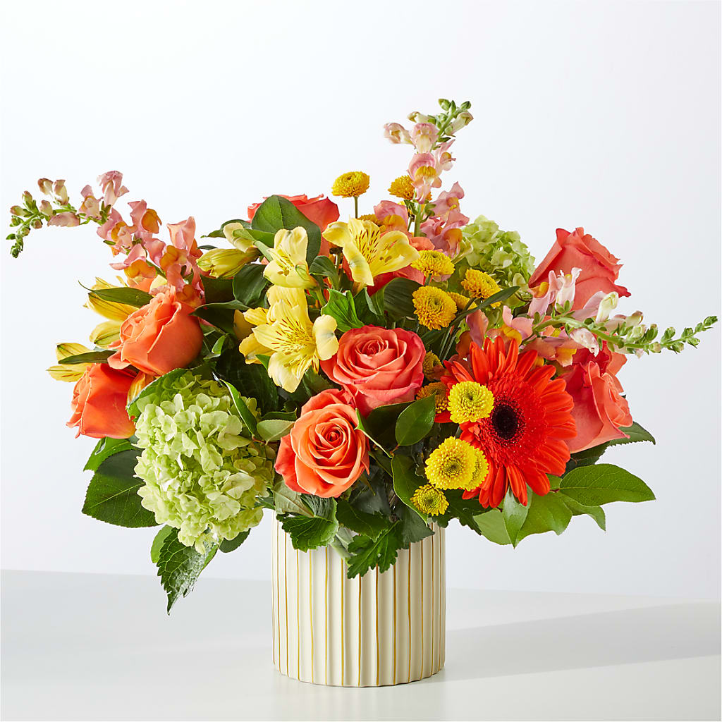 Autumn Sunshine Bouquet with Ivory Vase – MARGARITA'S FLOWERS LLC, Pembroke Pines FL