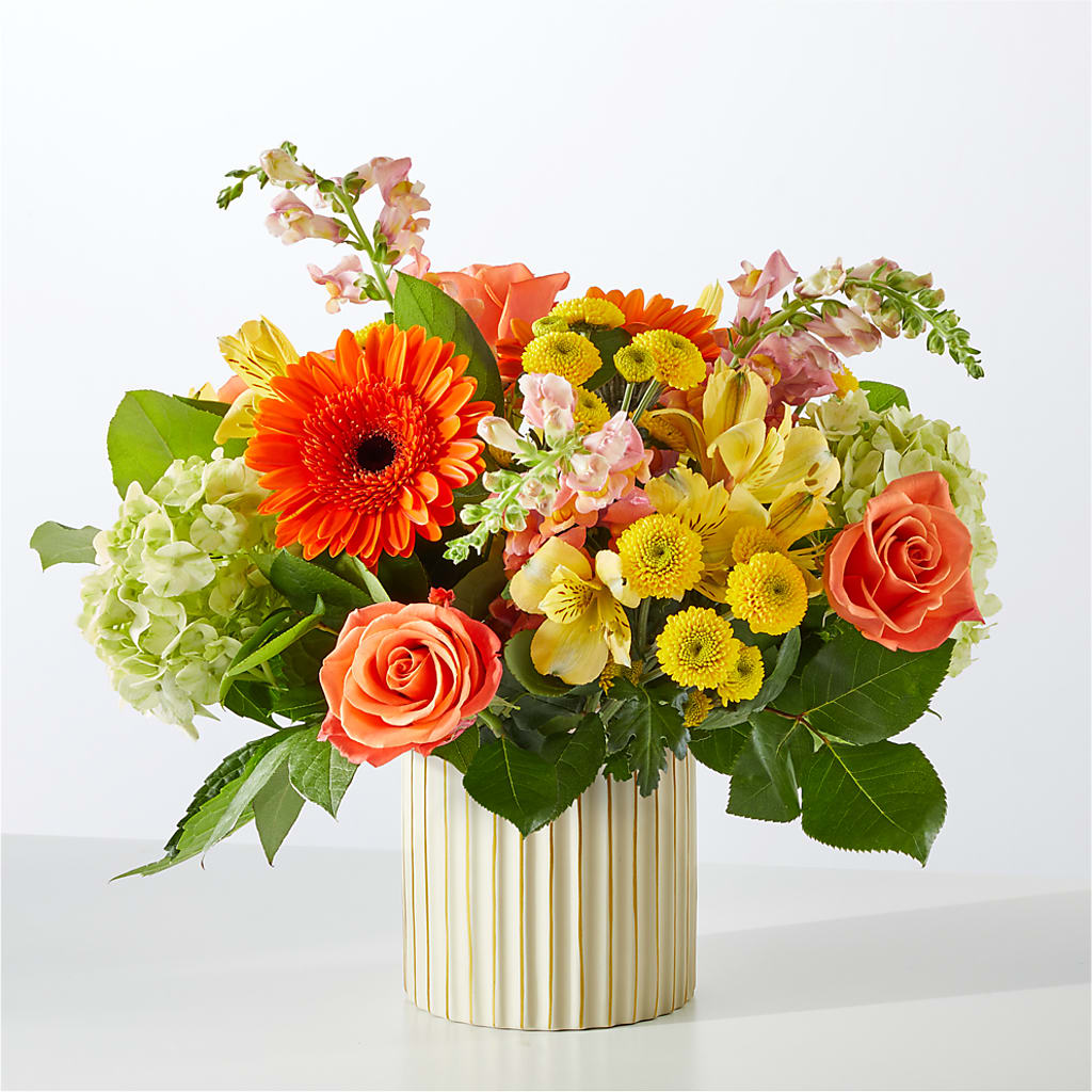 Autumn Sunshine Bouquet with Ivory Vase – MARGARITA'S FLOWERS LLC, Pembroke Pines FL