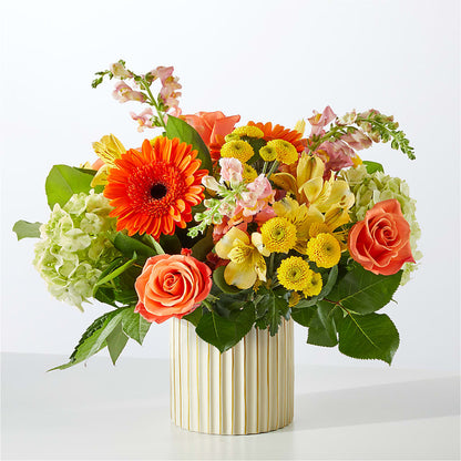 Autumn Sunshine Bouquet with Ivory Vase – MARGARITA'S FLOWERS LLC, Pembroke Pines FL