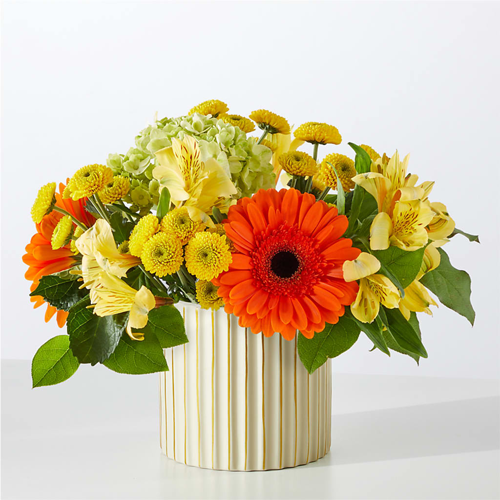 Autumn Sunshine Bouquet with Ivory Vase – MARGARITA'S FLOWERS LLC, Pembroke Pines FL
