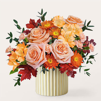 Spiced Latte Bouquet with Ivory Vase – MARGARITA'S FLOWERS LLC, Pembroke Pines FL