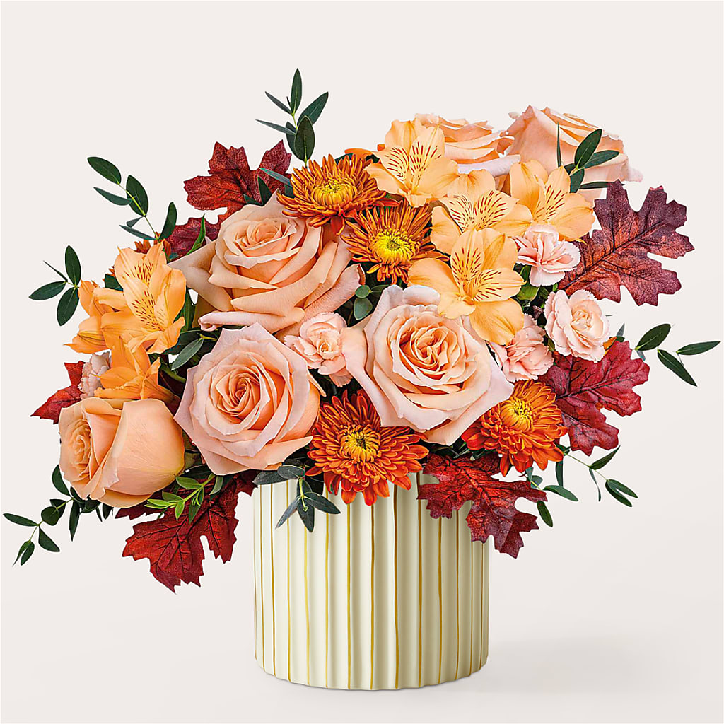 Spiced Latte Bouquet with Ivory Vase – MARGARITA'S FLOWERS LLC, Pembroke Pines FL