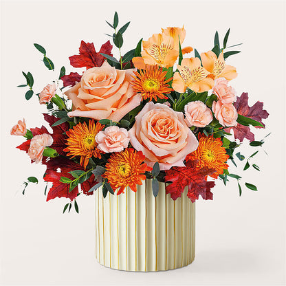 Spiced Latte Bouquet with Ivory Vase – MARGARITA'S FLOWERS LLC, Pembroke Pines FL