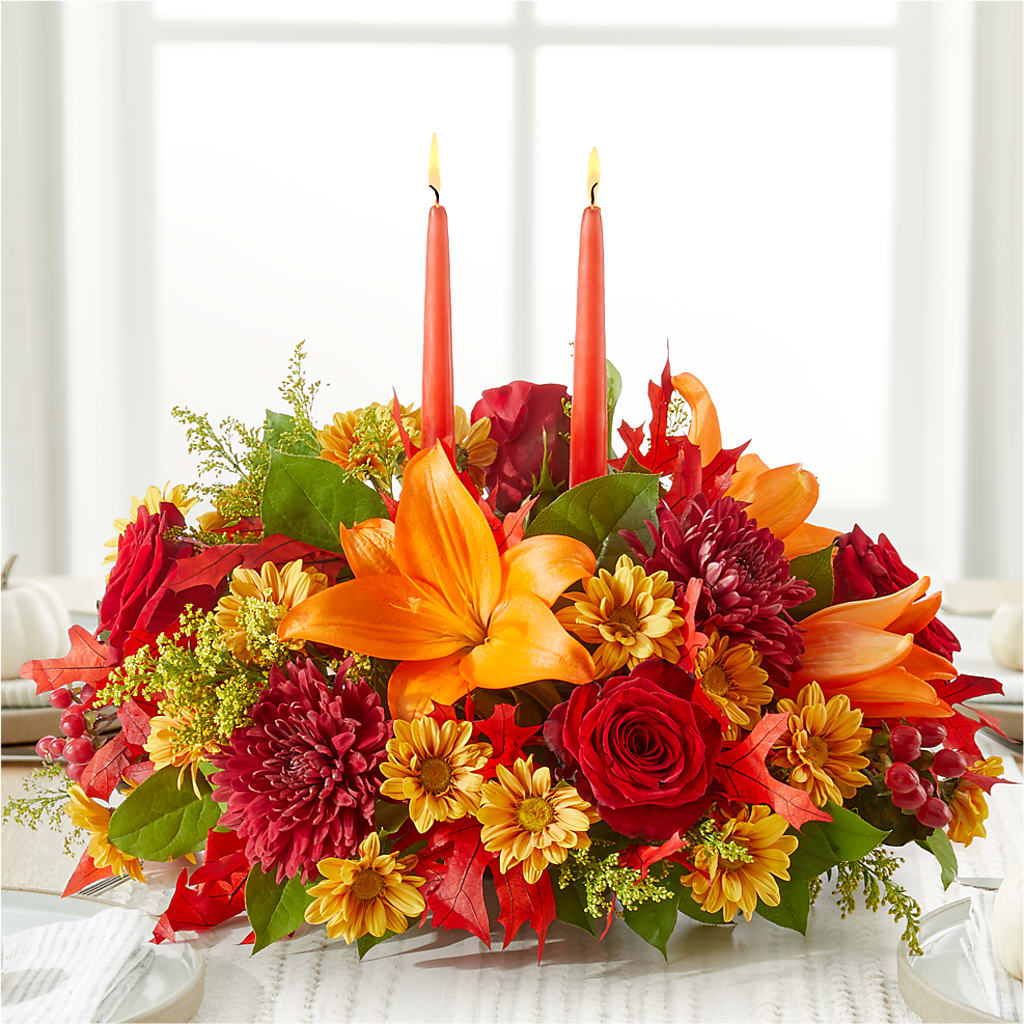 Autumn's Embrace Centerpiece – MARGARITA'S FLOWERS LLC, Pembroke Pines FL
