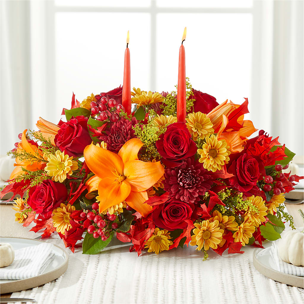 Autumn's Embrace Centerpiece – MARGARITA'S FLOWERS LLC, Pembroke Pines FL