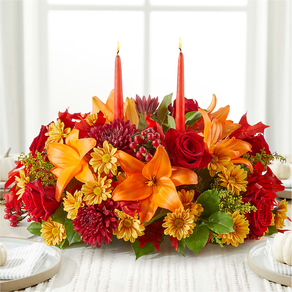 Autumn's Embrace Centerpiece – MARGARITA'S FLOWERS LLC, Pembroke Pines FL